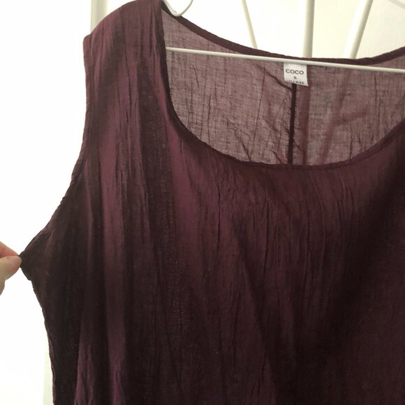 COCO & JUAN TANK LAGENLOOK SEMI-SHEER COTTON LAWN SIZE 2 (2X 3X) NWOT - Picture 6 of 7